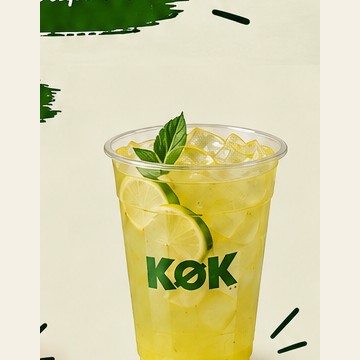Лимонад крыжовник–яблоко–алоэ в стакане KŌK