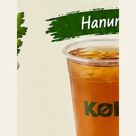 Cold brew молочный улун с ананасом в стакане KŌK